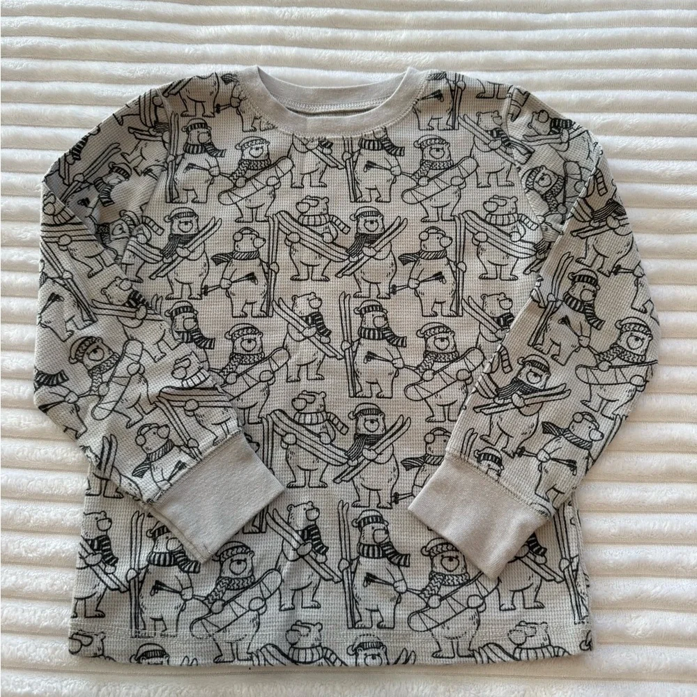 Jumping Beans Kids' Gray Bear Pattern Long Sleeve Tee